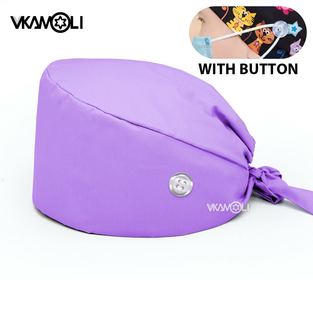 Scrubs Caps w/ Button