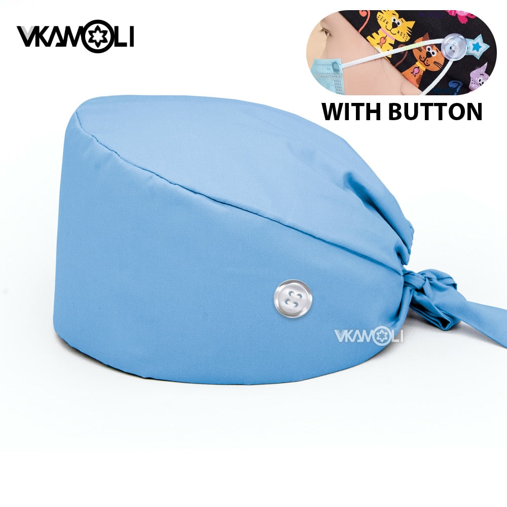 Scrubs Caps w/ Button