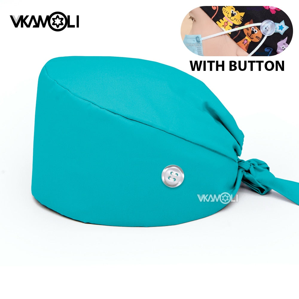 Scrubs Caps w/ Button