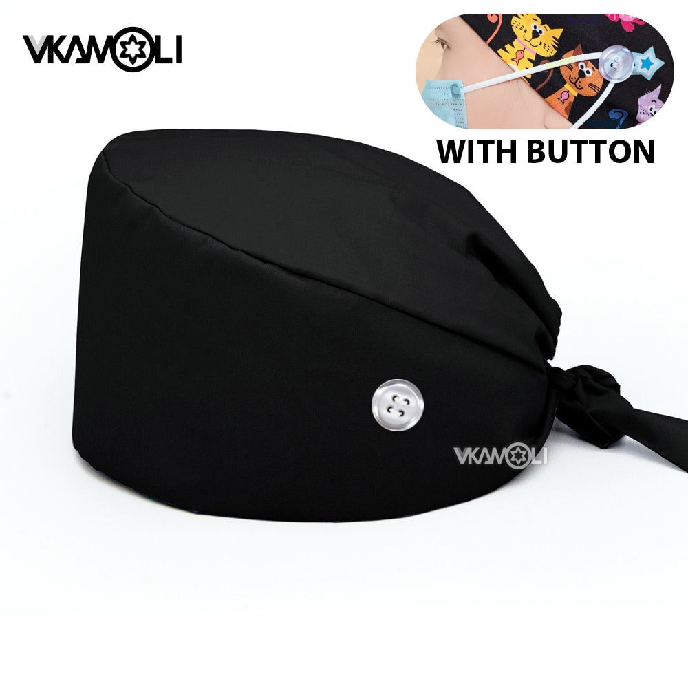 Scrubs Caps w/ Button