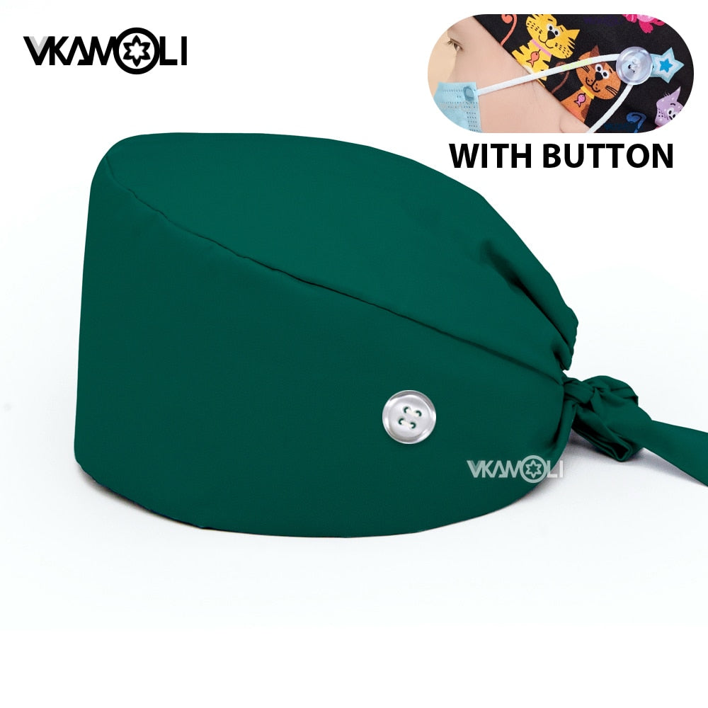 Scrubs Caps w/ Button