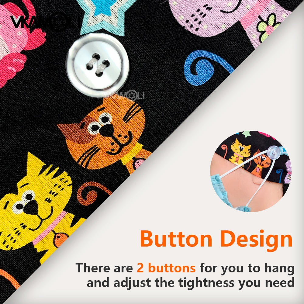 Scrubs Caps w/ Button