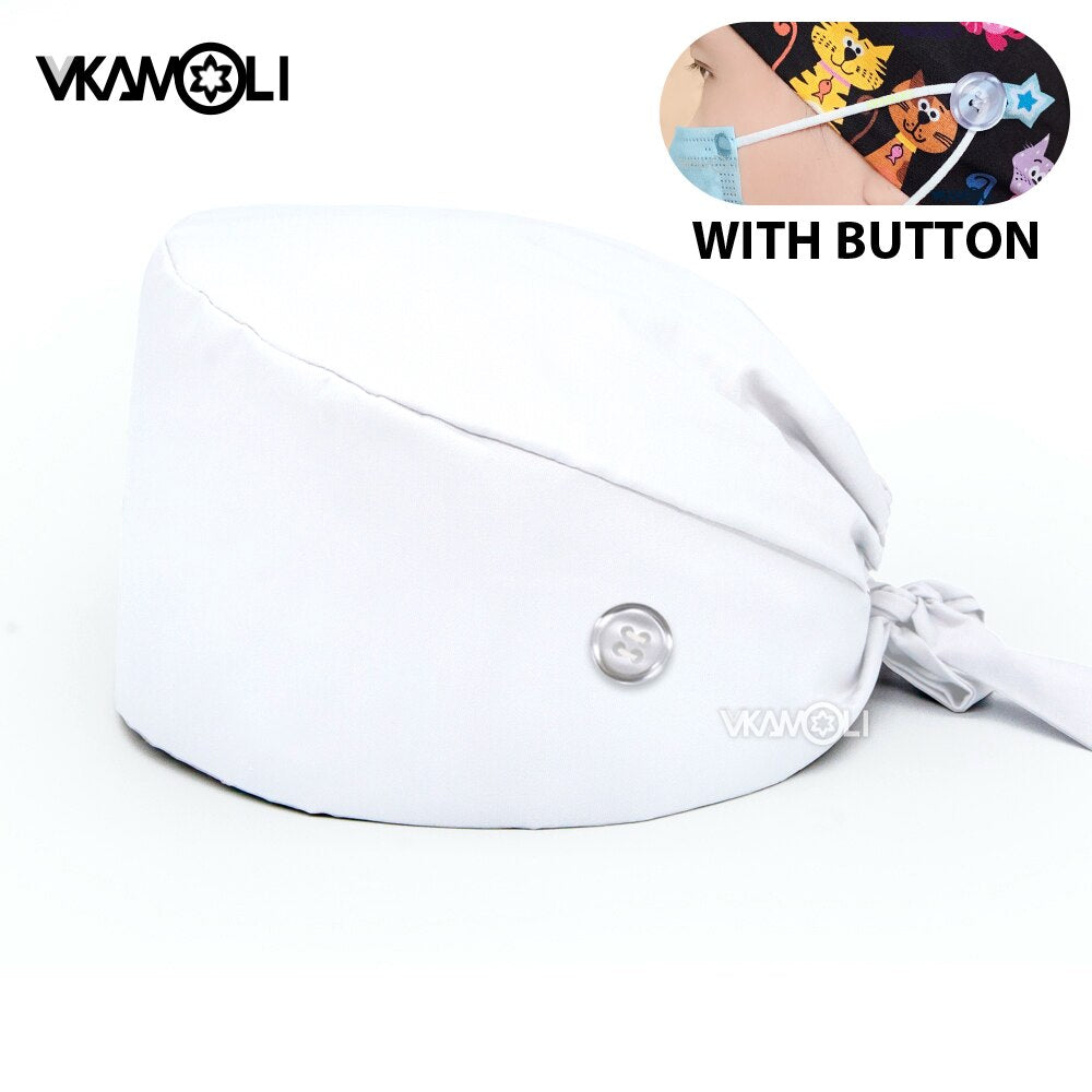 Scrubs Caps w/ Button