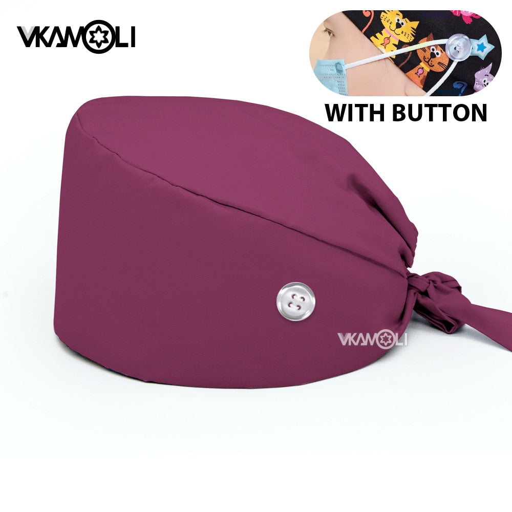 Scrubs Caps w/ Button