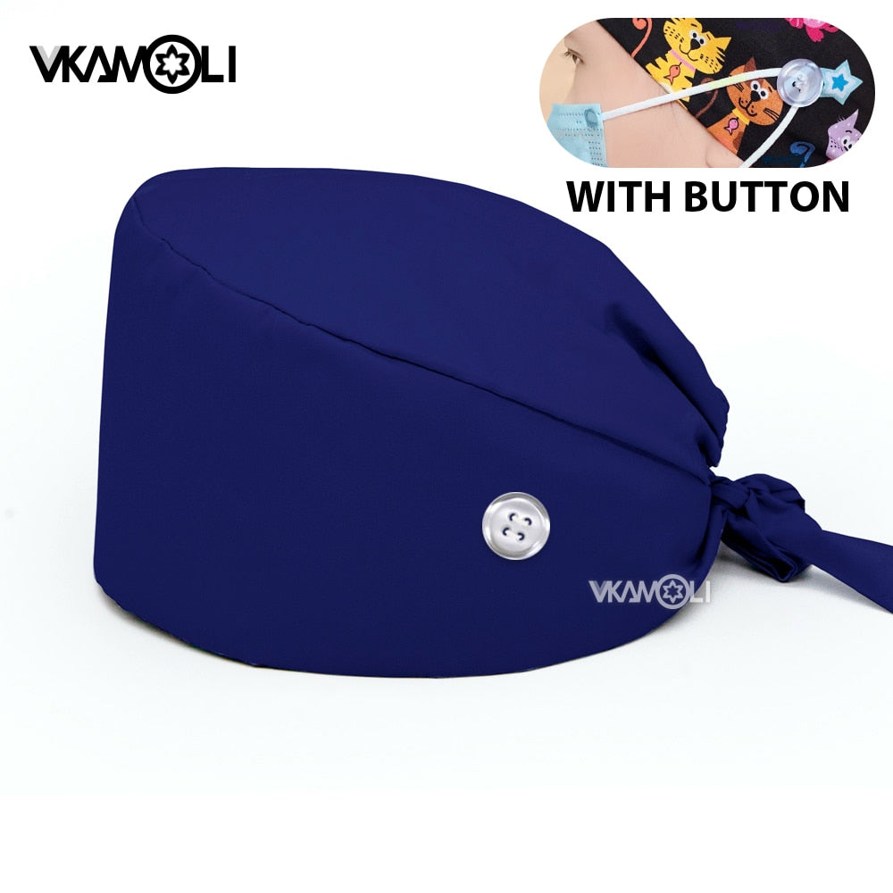 Scrubs Caps w/ Button