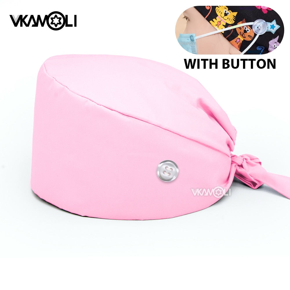 Scrubs Caps w/ Button