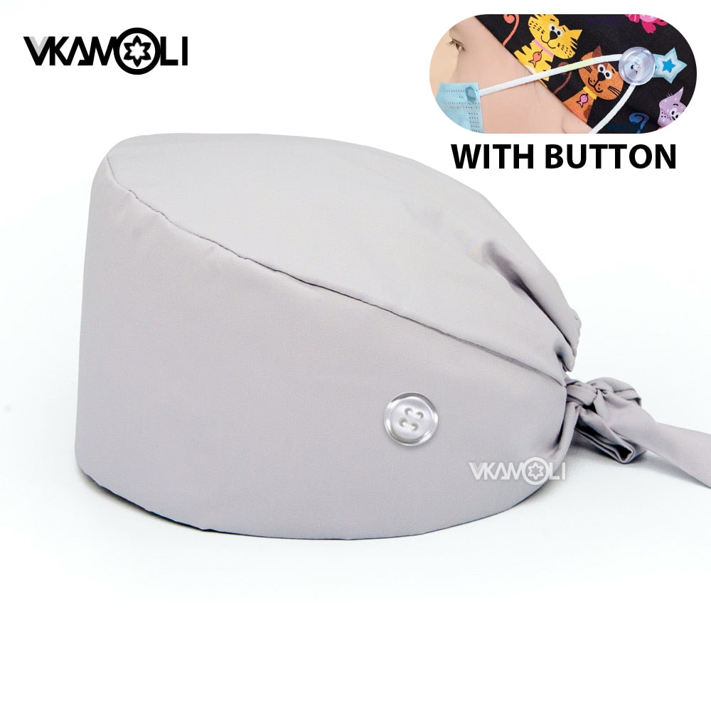 Scrubs Caps w/ Button